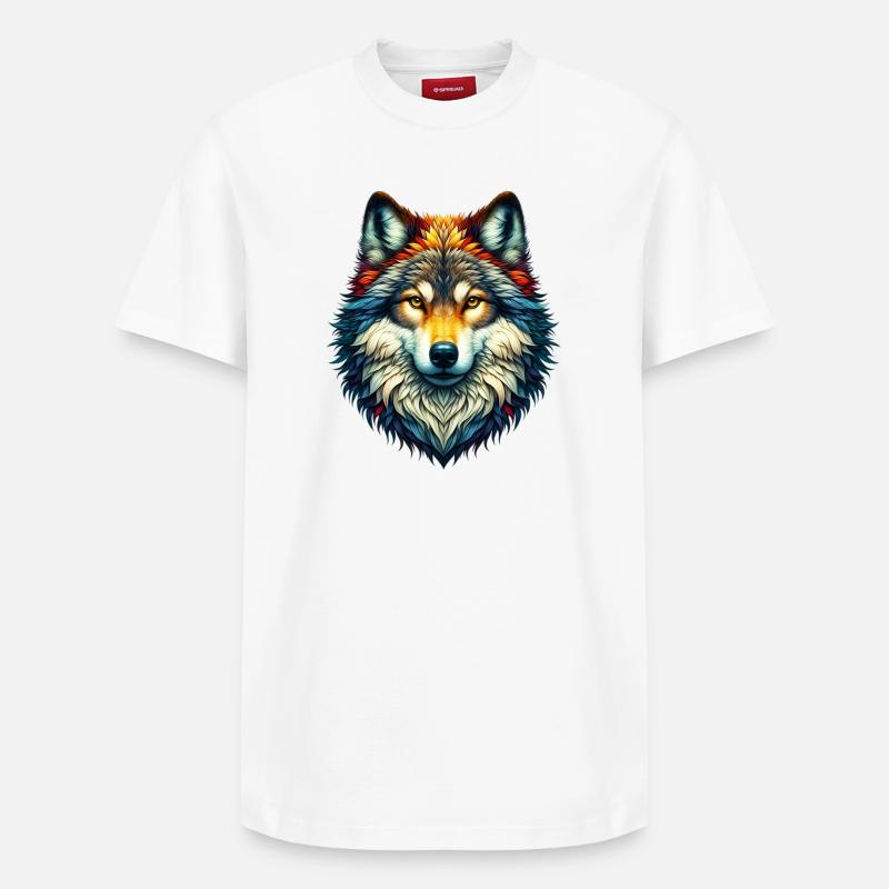 Wolf - Relaxed Unisex Supima Cotton T-Shirt – von SPREAD - Weiß