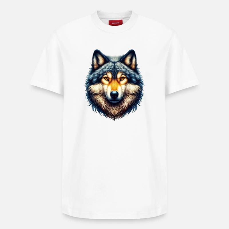 Wolf - Relaxed Unisex Supima Cotton T-Shirt – von SPREAD - Weiß