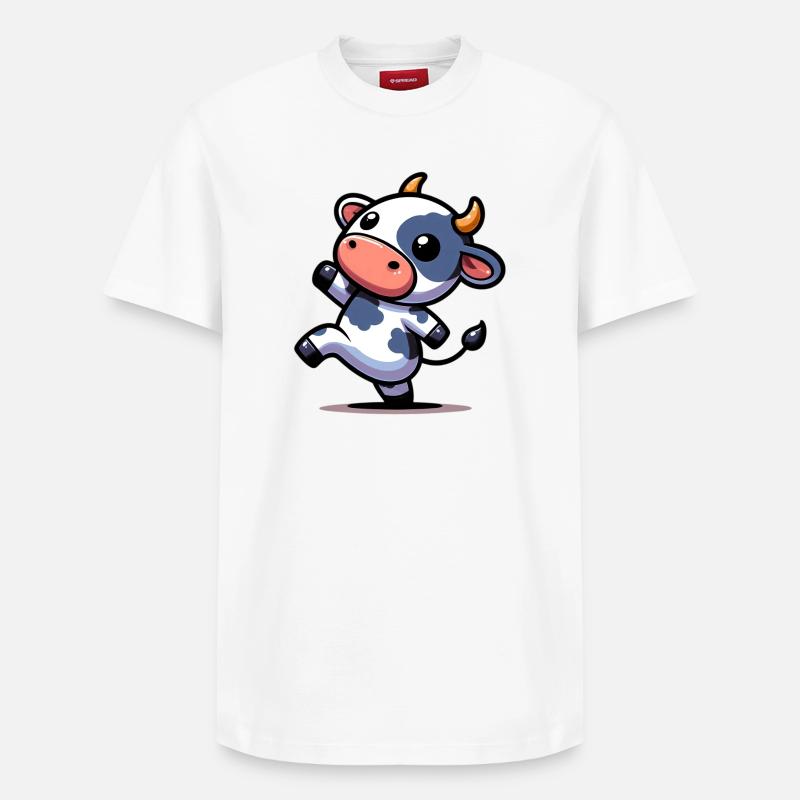 Vache - T-shirt unisexe décontracté en coton Supima – de SPREAD - blanc