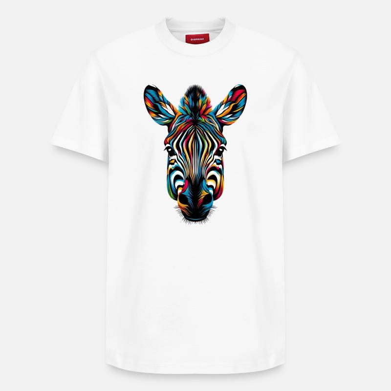 Zèbre - T-shirt unisexe décontracté en coton Supima – de SPREAD - blanc