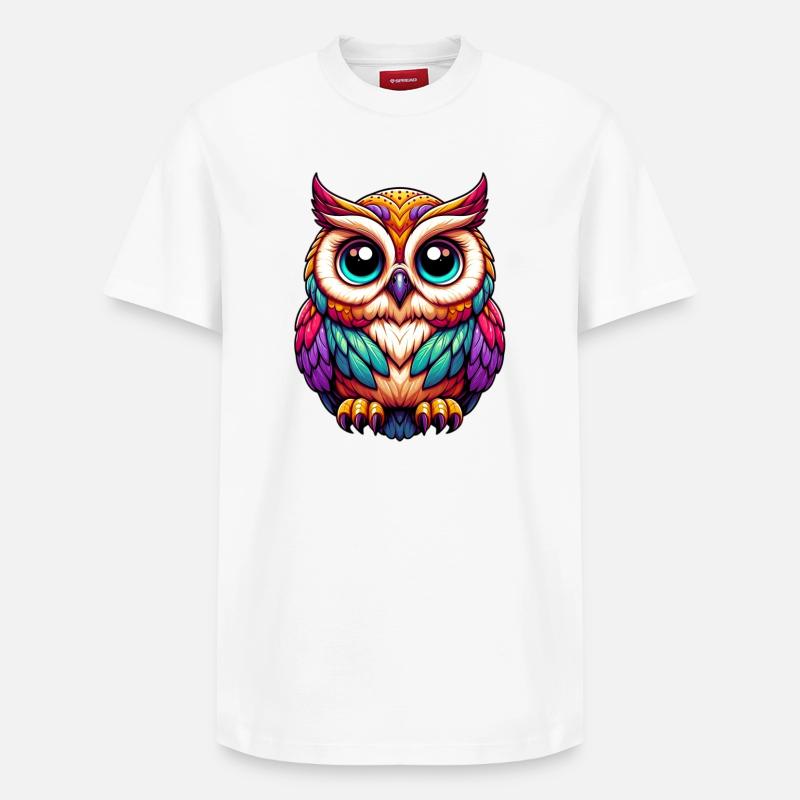Eule - Relaxed Unisex Supima Cotton T-Shirt – von SPREAD - Weiß