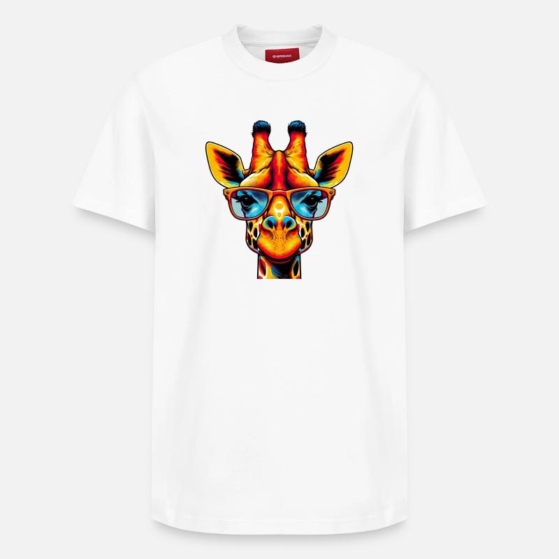 Giraffe - Relaxed Unisex Supima Cotton T-Shirt – von SPREAD - Weiß