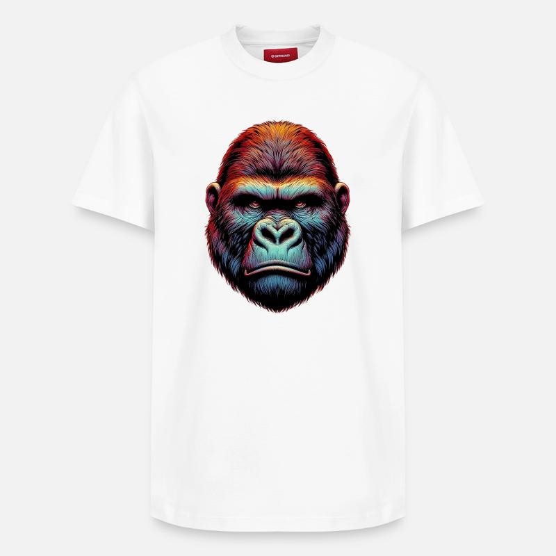 Gorille - T-shirt unisexe décontracté en coton Supima – de SPREAD - blanc