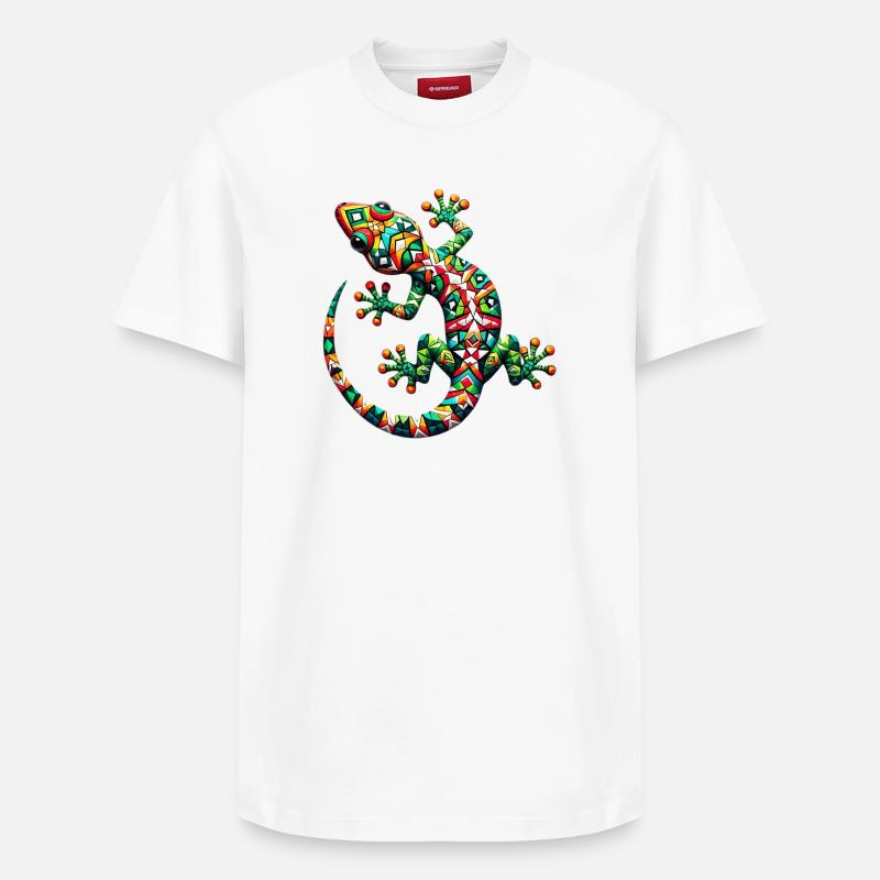 Gecko - Relaxed Unisex Supima Cotton T-Shirt – von SPREAD - Weiß