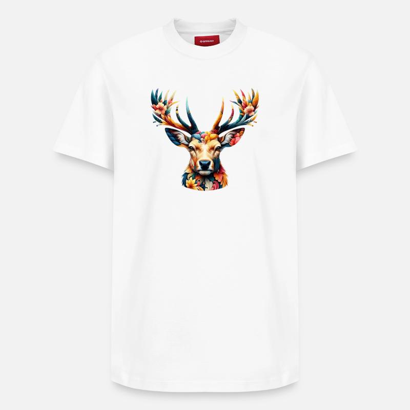 Cerf - T-shirt unisexe décontracté en coton Supima – de SPREAD - blanc