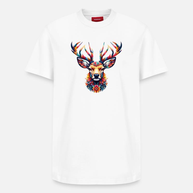 Cerf - T-shirt unisexe décontracté en coton Supima – de SPREAD - blanc