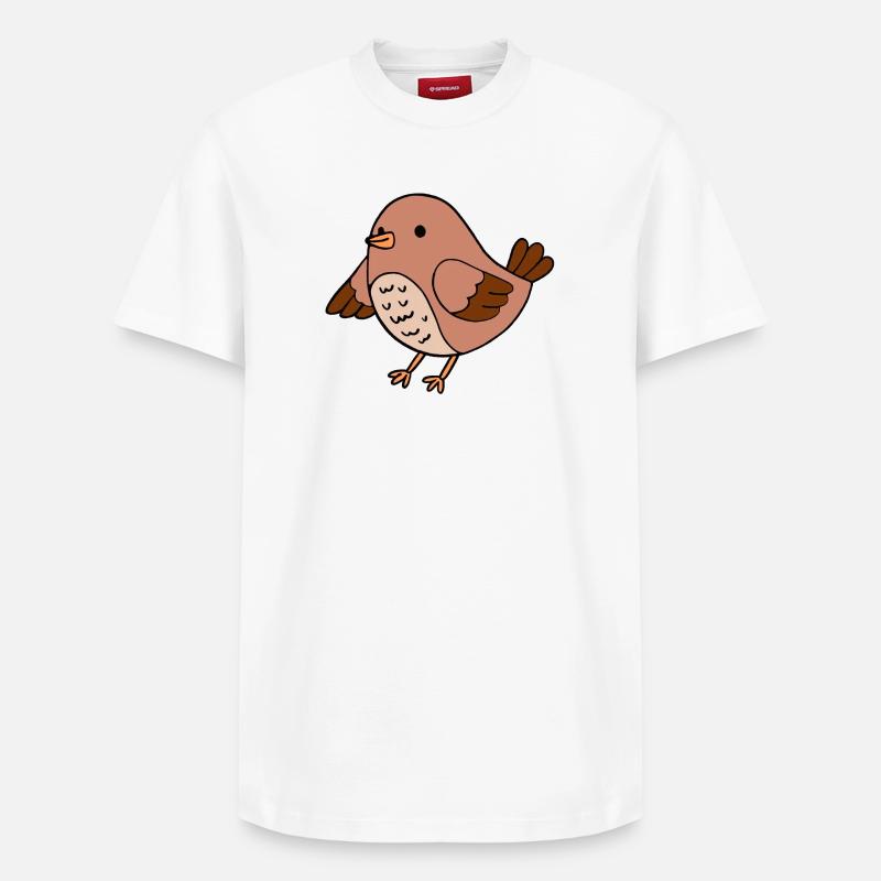 Vogel - Relaxed Unisex Supima Cotton T-Shirt – von SPREAD - Weiß