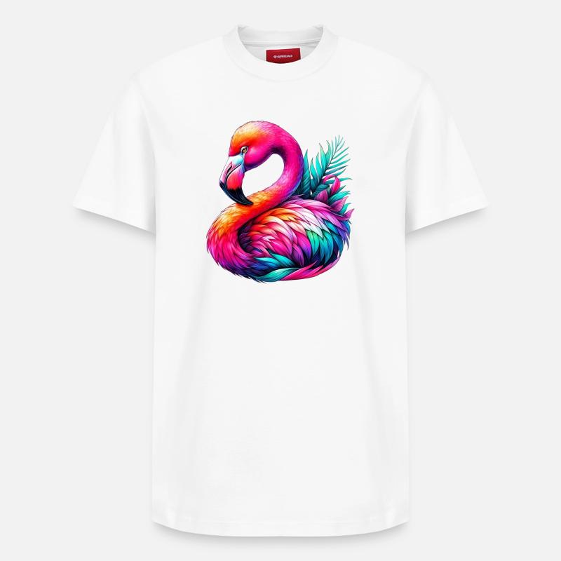 Flamant - T-shirt unisexe décontracté en coton Supima – de SPREAD - blanc