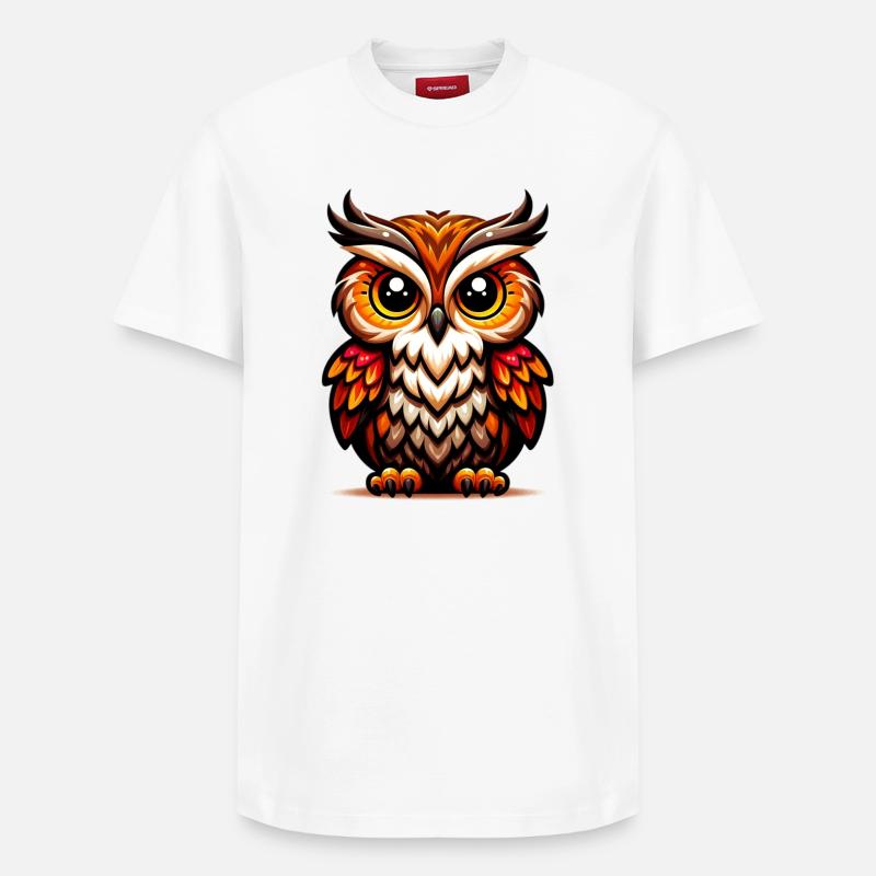 Eule - Relaxed Unisex Supima Cotton T-Shirt – von SPREAD - Weiß