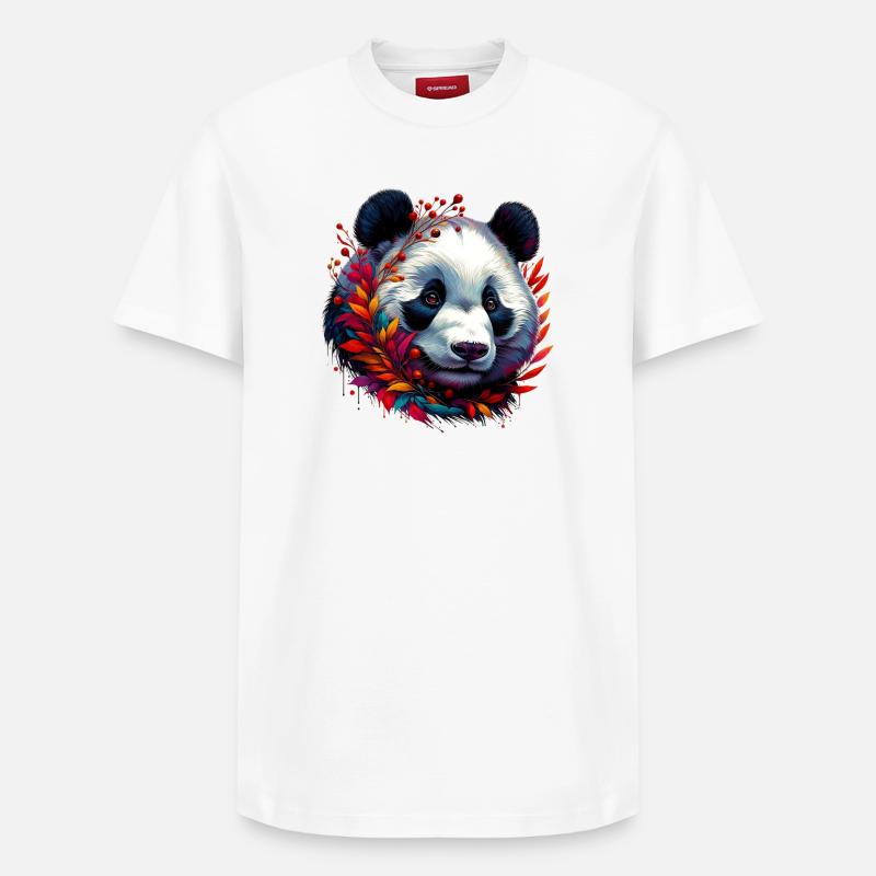 Panda - T-shirt unisexe décontracté en coton Supima – de SPREAD - blanc