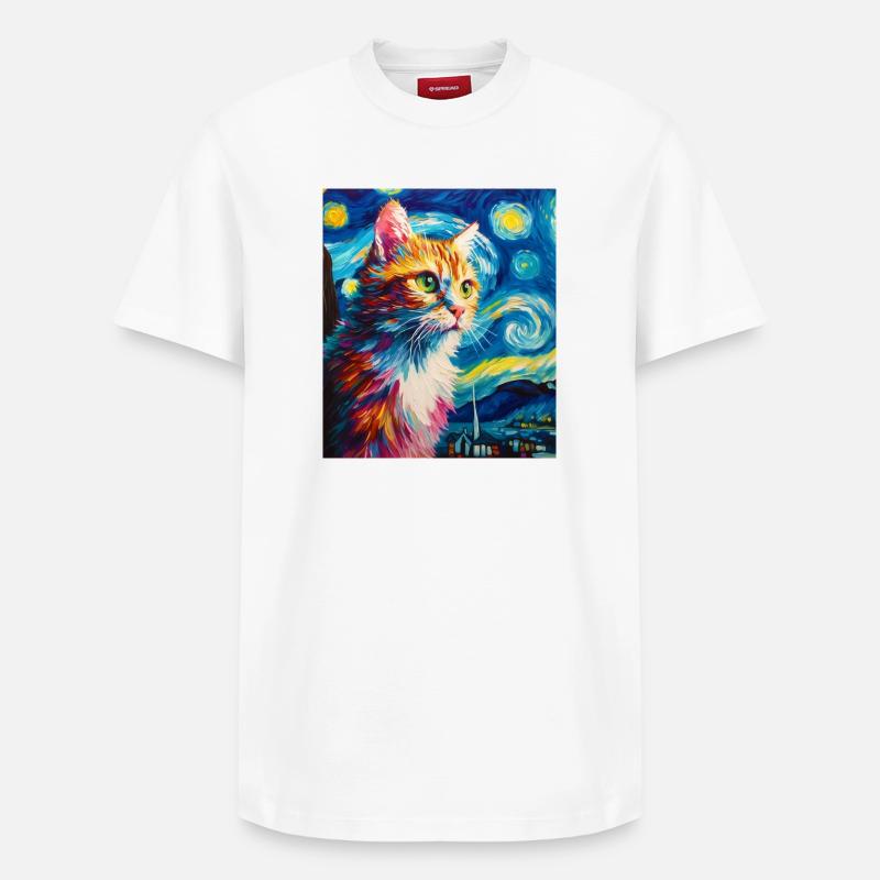 Chat - T-shirt unisexe décontracté en coton Supima – de SPREAD - blanc