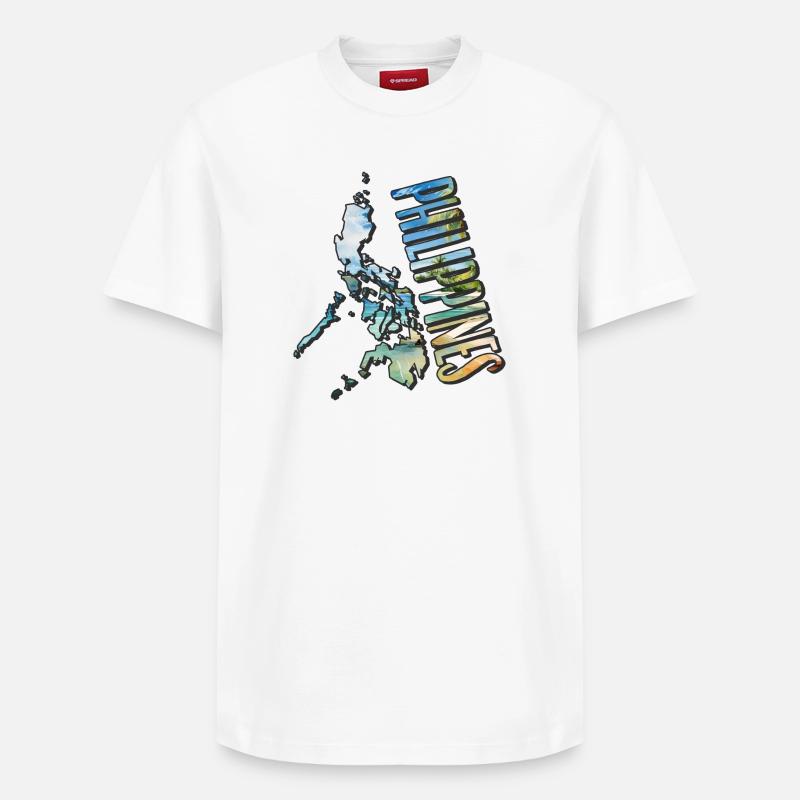 Carte à l’aquarelle Philippines - T-shirt unisexe décontracté en coton Supima – de SPREAD - blanc