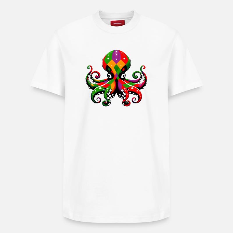 Krake - Relaxed Unisex Supima Cotton T-Shirt – von SPREAD - Weiß