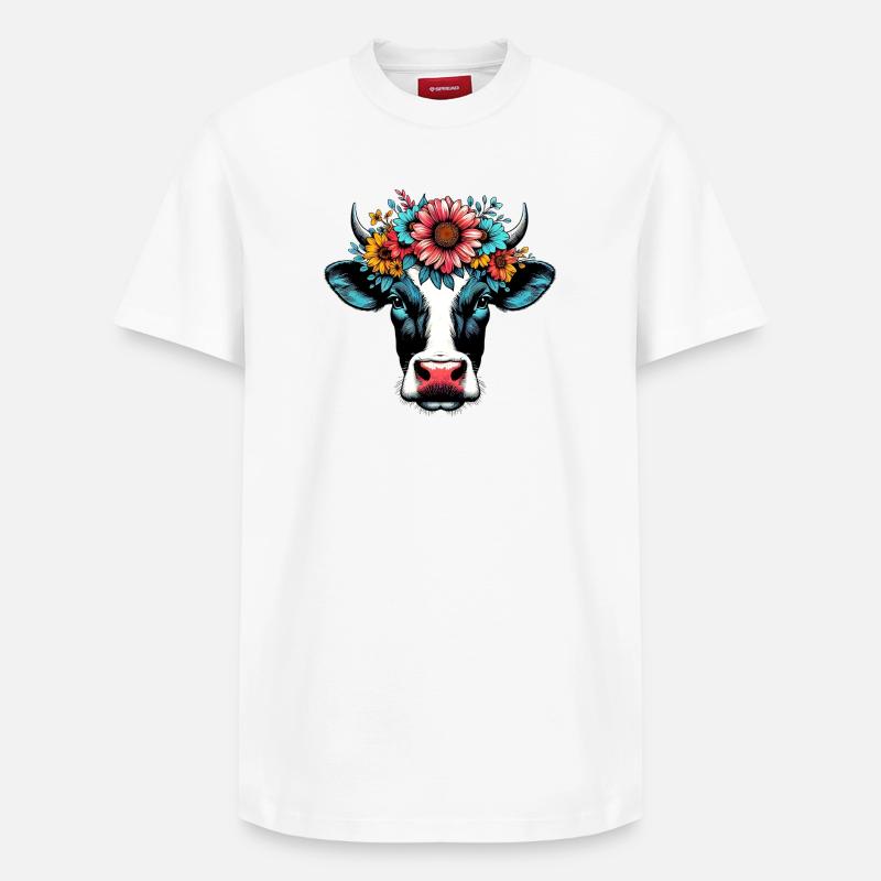 Vache - T-shirt unisexe décontracté en coton Supima – de SPREAD - blanc
