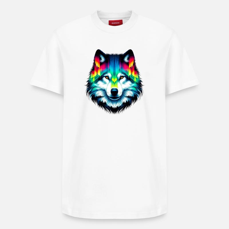 Wolf - Relaxed Unisex Supima Cotton T-Shirt – von SPREAD - Weiß