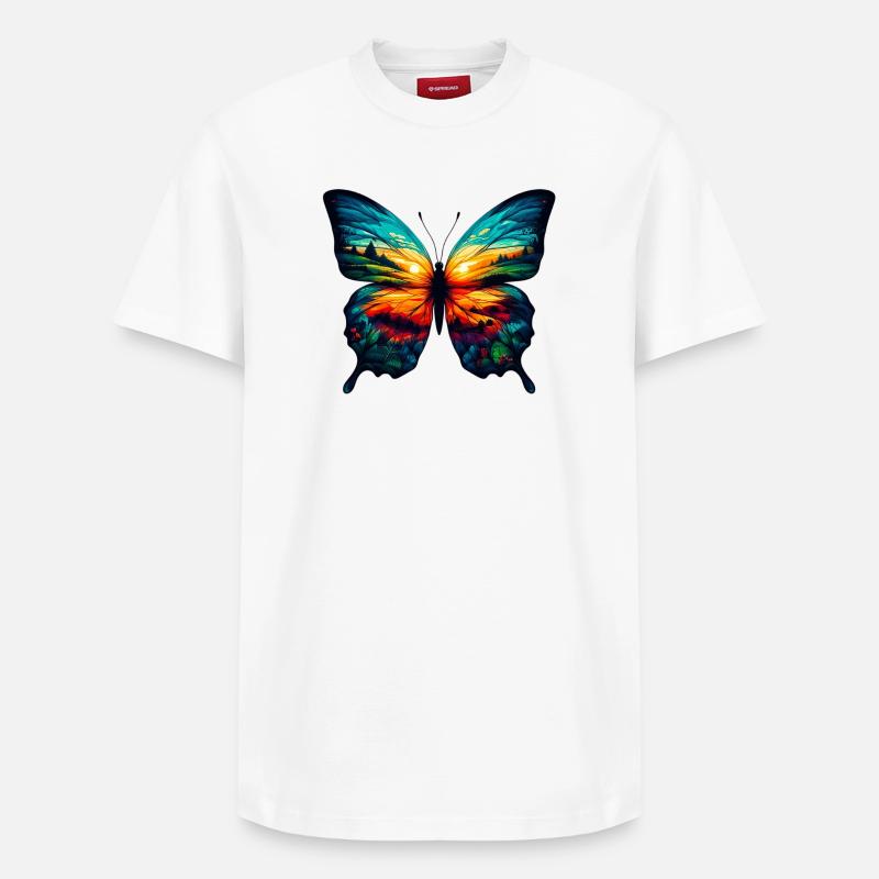 Papillon - T-shirt unisexe décontracté en coton Supima – de SPREAD - blanc