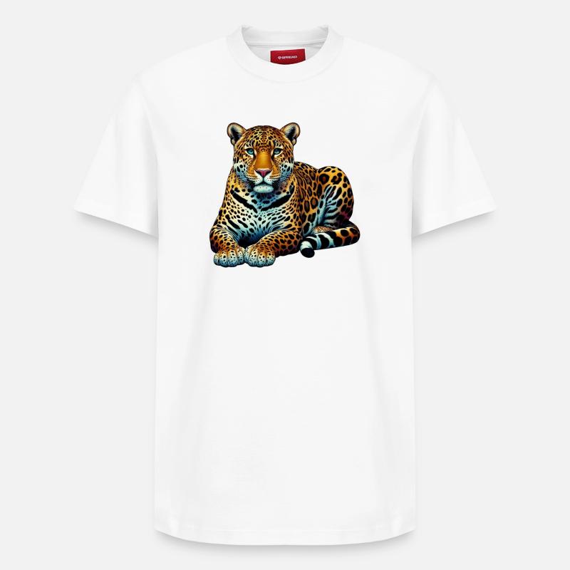 Léopard - T-shirt unisexe décontracté en coton Supima – de SPREAD - blanc