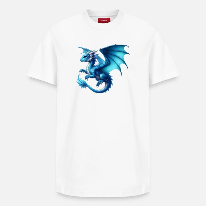 Drache - Relaxed Unisex Supima Cotton T-Shirt – von SPREAD - Weiß