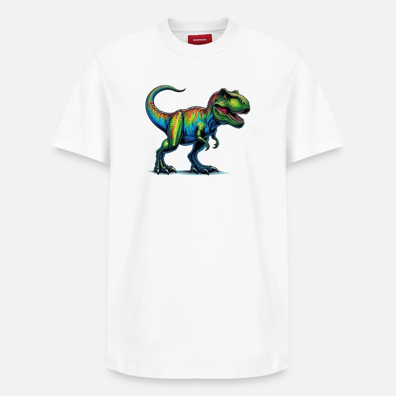 Dinosaure - T-shirt unisexe décontracté en coton Supima – de SPREAD - blanc