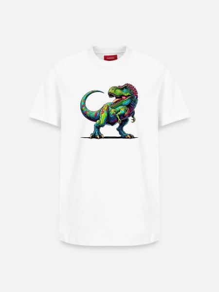Dinosaur - Relaxed Unisex Supima Cotton T-Shirt – by SPREAD - white