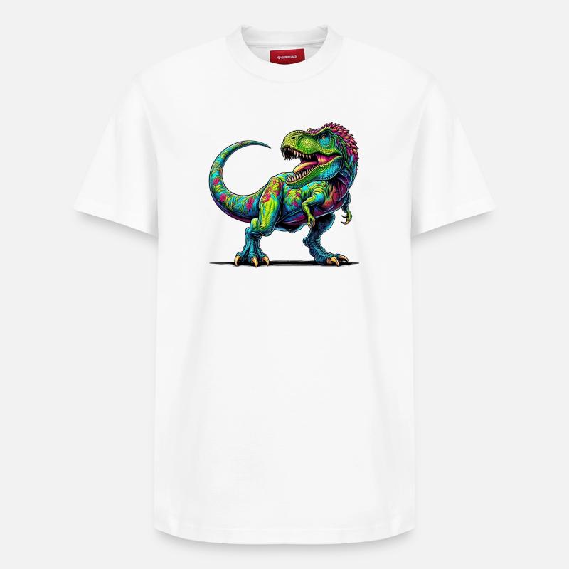Dinosaure - T-shirt unisexe décontracté en coton Supima – de SPREAD - blanc