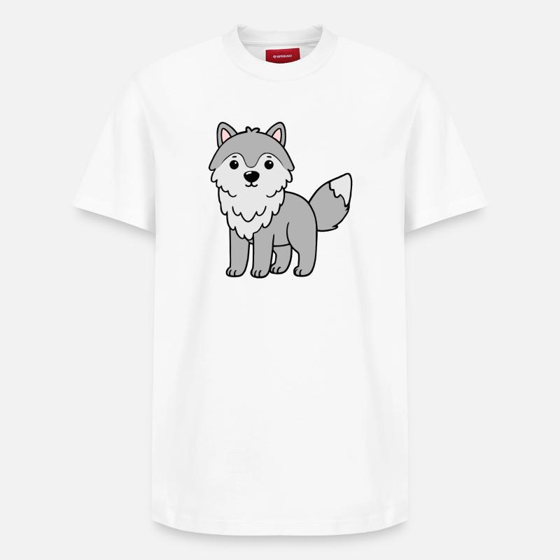 Loup loup - T-shirt unisexe décontracté en coton Supima – de SPREAD - blanc