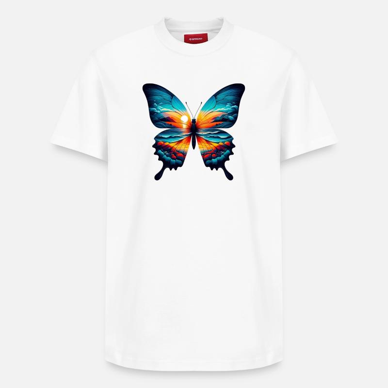 Papillon - T-shirt unisexe décontracté en coton Supima – de SPREAD - blanc