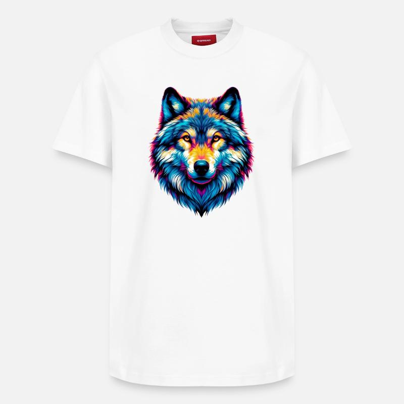 Loup - T-shirt unisexe décontracté en coton Supima – de SPREAD - blanc