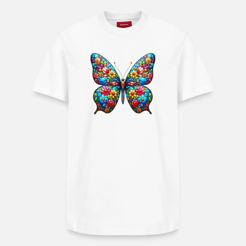 Papillon - T-shirt unisexe décontracté en coton Supima – de SPREAD - blanc