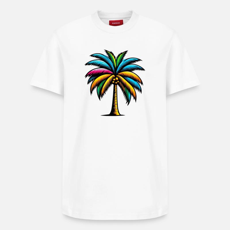 Palmier - T-shirt unisexe décontracté en coton Supima – de SPREAD - blanc