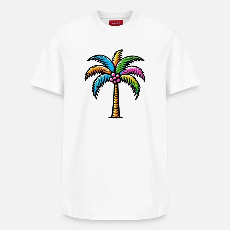 Palmier - T-shirt unisexe décontracté en coton Supima – de SPREAD - blanc