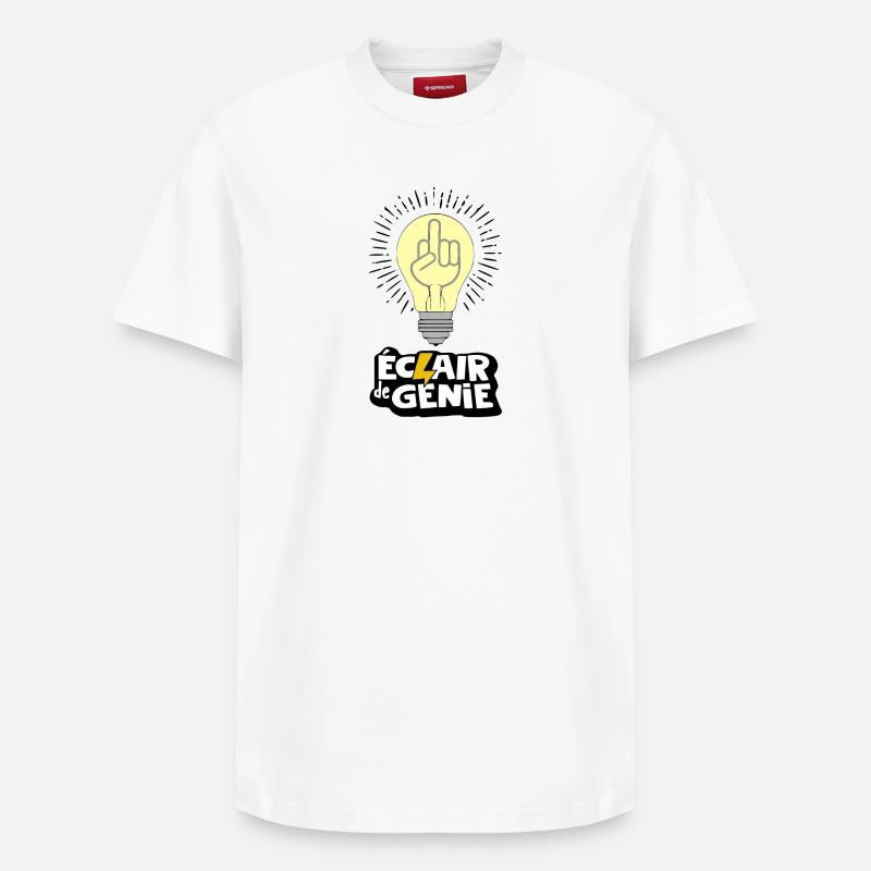 Eclair de génie - T-shirt unisexe décontracté en coton Supima – de SPREAD - blanc