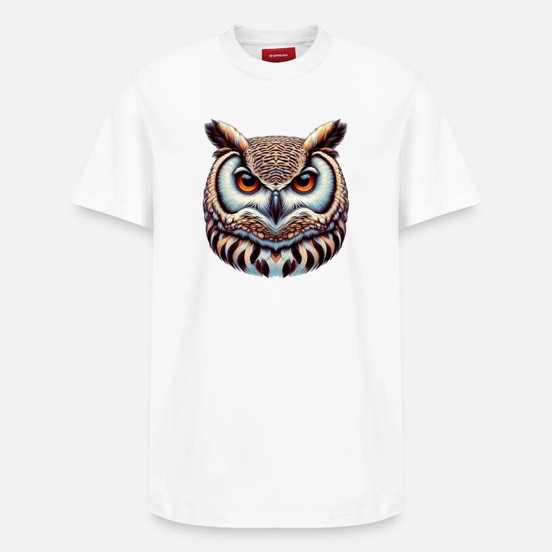 Eule - Relaxed Unisex Supima Cotton T-Shirt – von SPREAD - Weiß