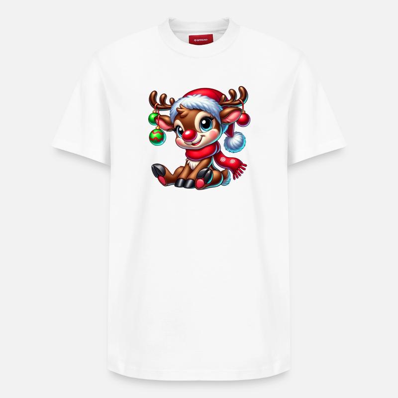 Renne de Noël - T-shirt unisexe décontracté en coton Supima – de SPREAD - blanc