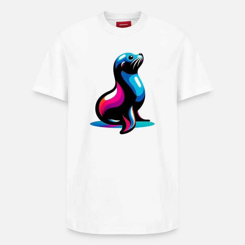 Phoque - T-shirt unisexe décontracté en coton Supima – de SPREAD - blanc