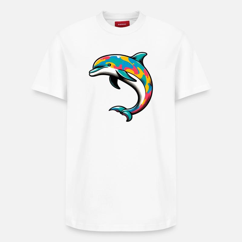 Delfin - Relaxed Unisex Supima Cotton T-Shirt – von SPREAD - Weiß