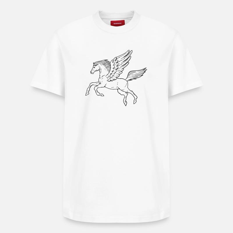 Pégase - T-shirt unisexe décontracté en coton Supima – de SPREAD - blanc