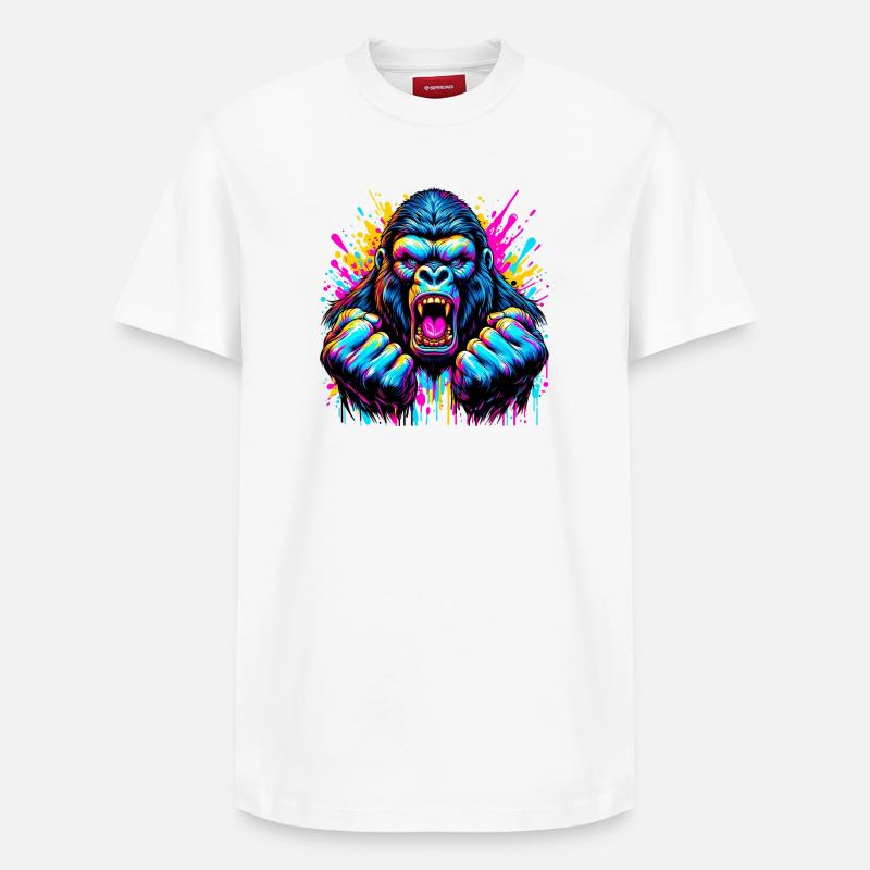 Gorille - T-shirt unisexe décontracté en coton Supima – de SPREAD - blanc