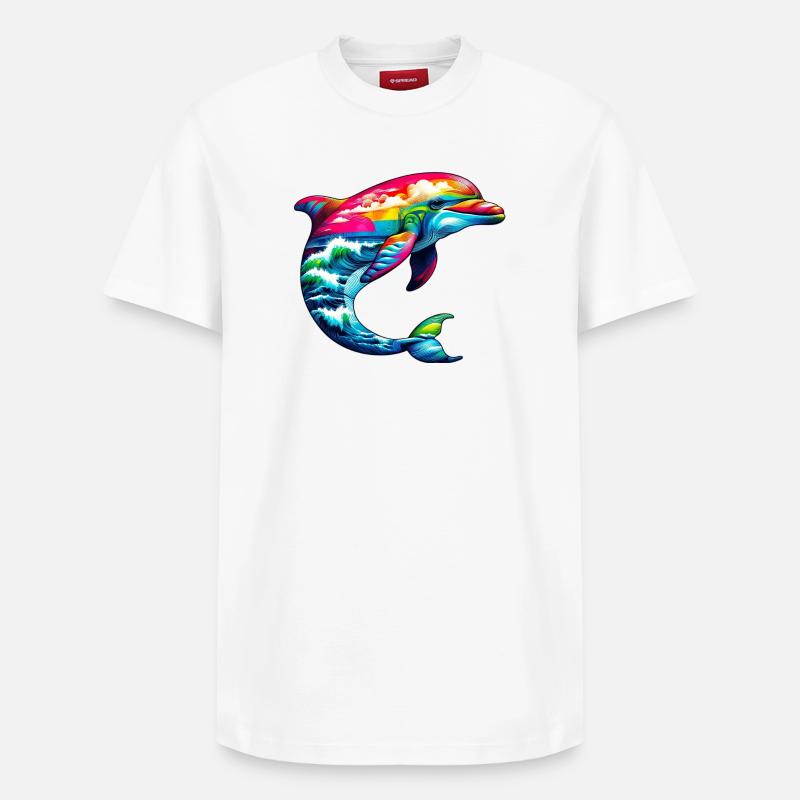 Dauphin - T-shirt unisexe décontracté en coton Supima – de SPREAD - blanc