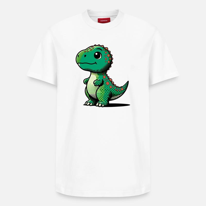 Dinosaure - T-shirt unisexe décontracté en coton Supima – de SPREAD - blanc