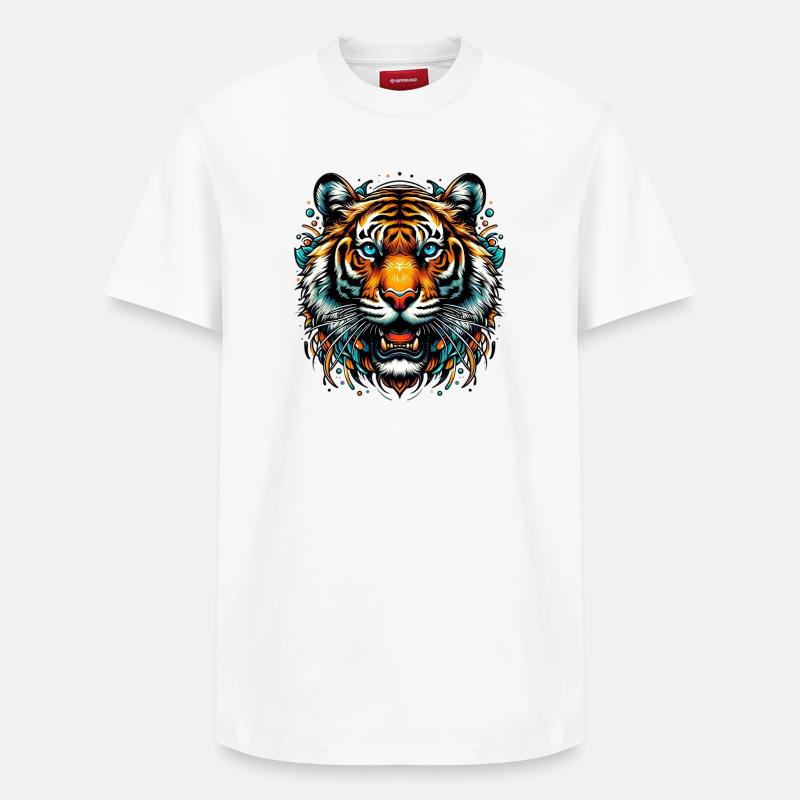 Tigre - T-shirt unisexe décontracté en coton Supima – de SPREAD - blanc