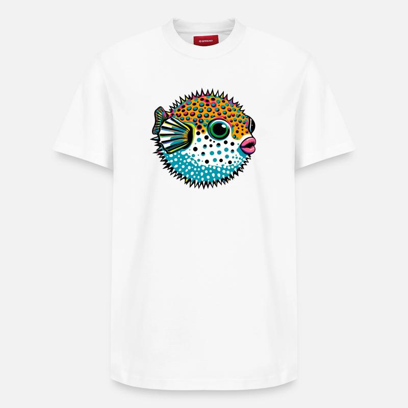 Kugelfisch - Relaxed Unisex Supima Cotton T-Shirt – von SPREAD - Weiß
