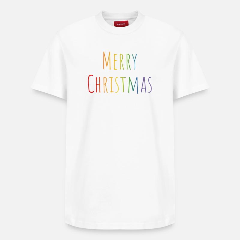 Joyeux Noël arc-en-ciel - T-shirt unisexe décontracté en coton Supima – de SPREAD - blanc
