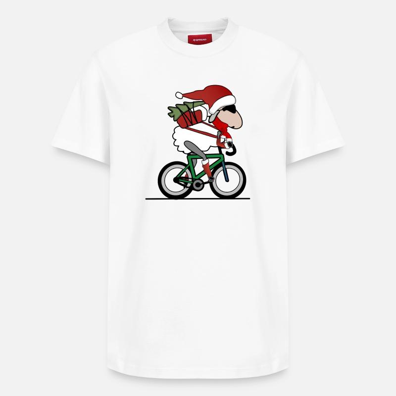 Noël à vélo - T-shirt unisexe décontracté en coton Supima – de SPREAD - blanc