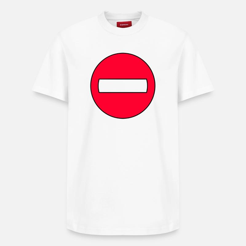 Durchgangsverbot Icon Rot - Relaxed Unisex Supima Cotton T-Shirt – von SPREAD - Weiß
