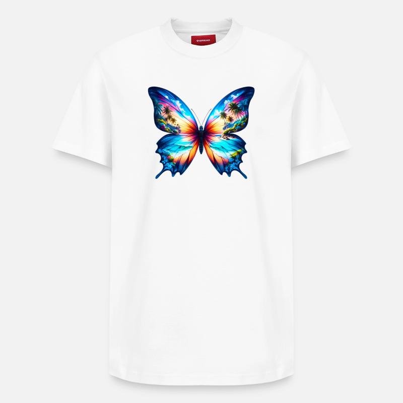 Papillon - T-shirt unisexe décontracté en coton Supima – de SPREAD - blanc