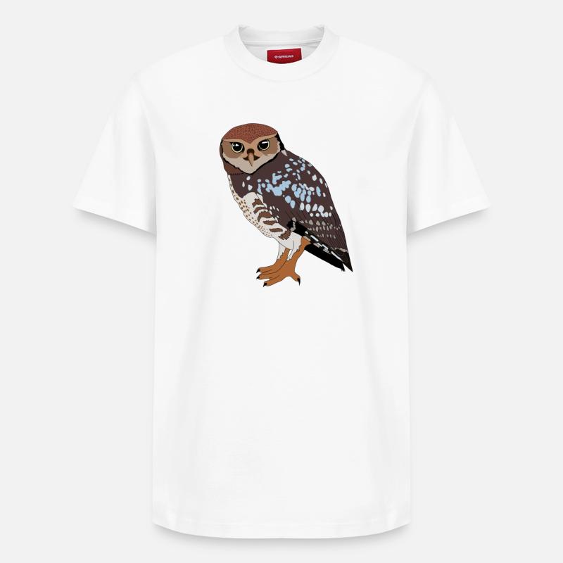 Eule - Relaxed Unisex Supima Cotton T-Shirt – von SPREAD - Weiß