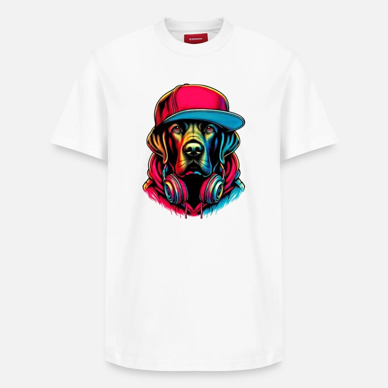 Hund - Relaxed Unisex Supima Cotton T-Shirt – von SPREAD - Weiß