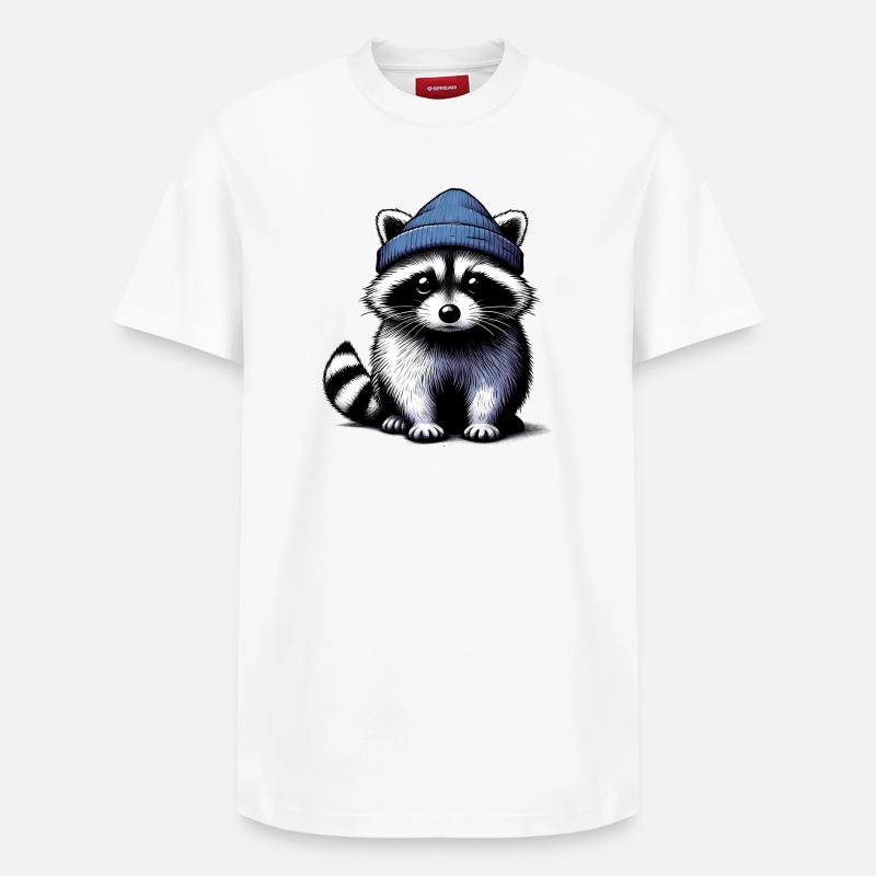 Raton laveur - T-shirt unisexe décontracté en coton Supima – de SPREAD - blanc