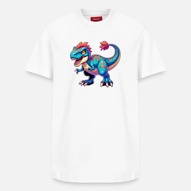 Dinosaure - T-shirt unisexe décontracté en coton Supima – de SPREAD - blanc